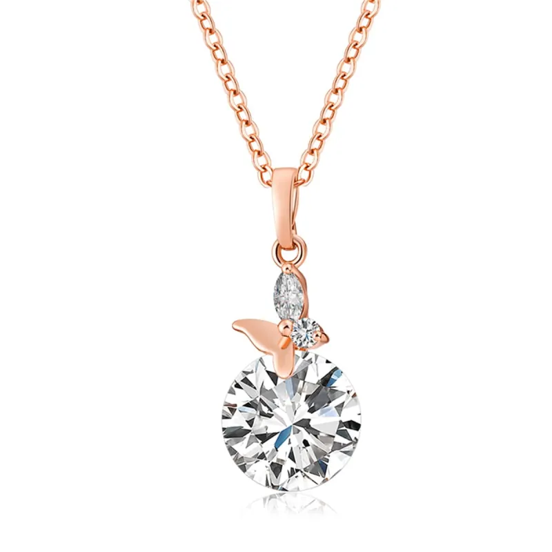 Crystal & Cubic Zirconia Butterfly Pendant Necklace sold by Zulily
