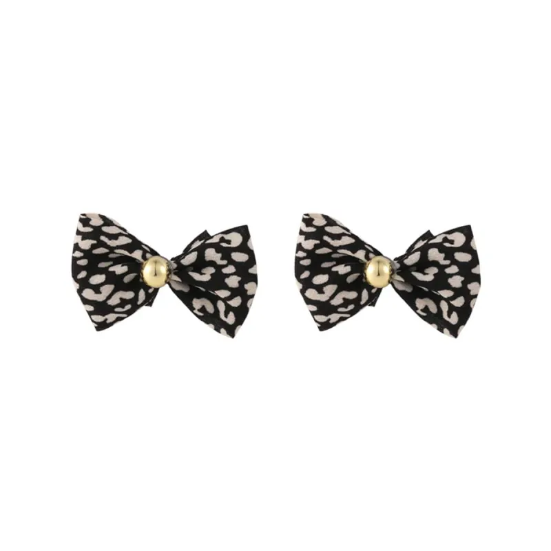 Black & Goldtone Leopard Bow Stud Earrings made by Zulily