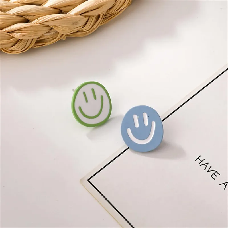 Blue & Green Mismatched Smiley Stud Earrings made by Zulily