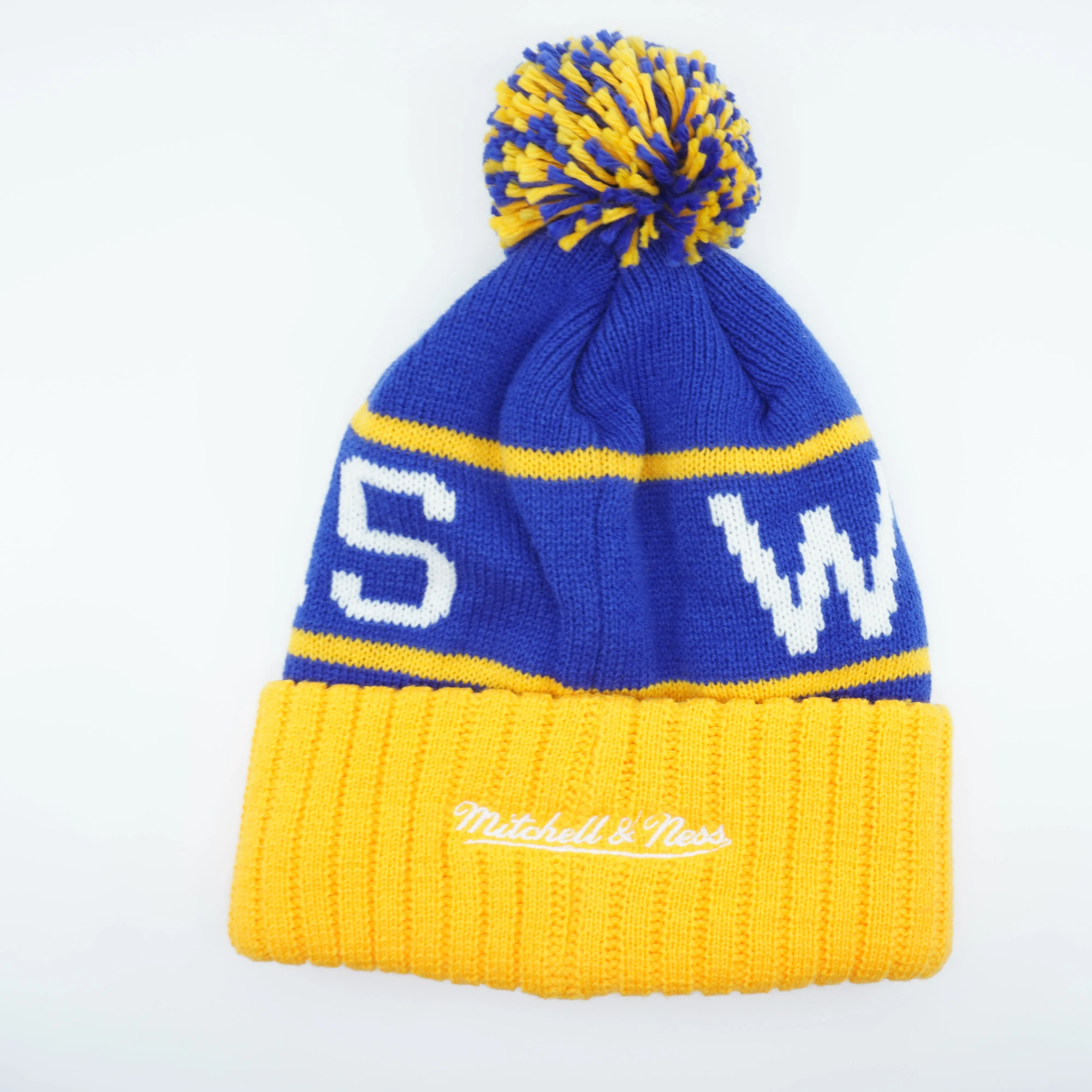 Mitchell & Ness Men's NBA Golden State Warriors High 5 Cuffed Knit Beanie Knit Hat sold by Zulily product image thumbnail 3