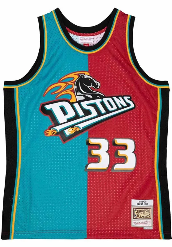 Mitchell & Ness NBA Split Swingman Jersey Detroit Pistons 1999 Grant Hill sold by Zulily