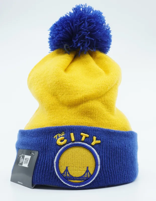 New Era Men's NBA Gs Warriors City Edition Knit Beanie Hats made by New Era