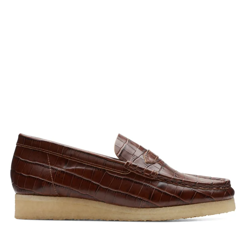 Clarks Women's Wallabeeloafer Brown Croc Loafers sold by Zulily