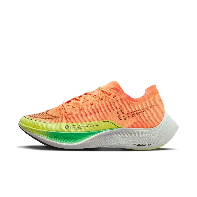 Nike Women's Zoomx Vaporfly Next% 2 'Peach Cream Green Shock' Sneakers made by Nike