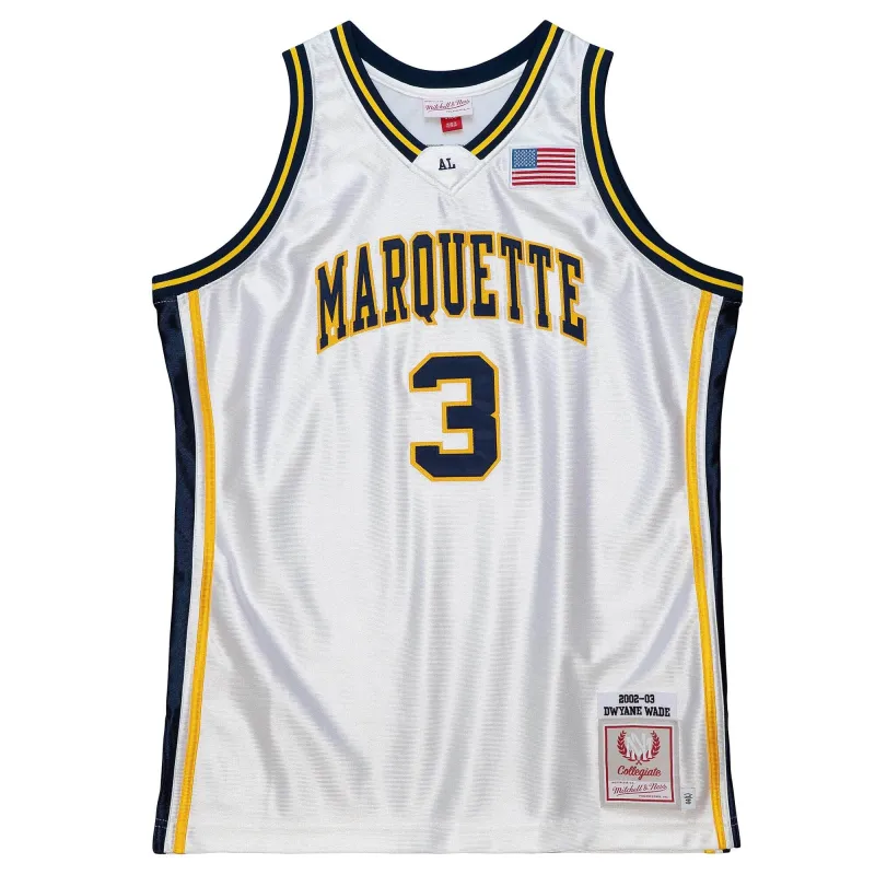 Mitchell & Ness Ncaa White Jersey Marquette 2002 Dwyane Wade made by Mitchell & Ness