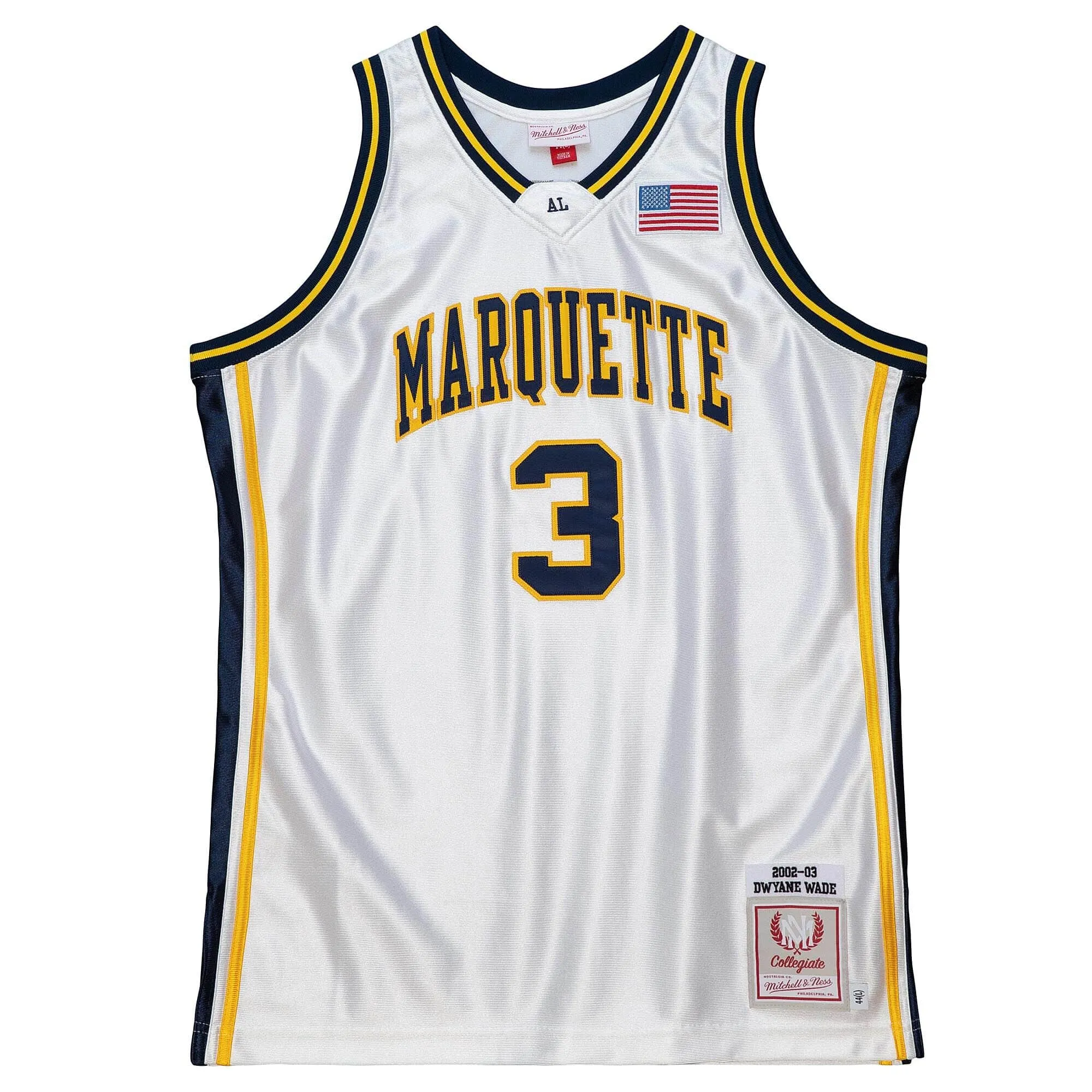 Mitchell & Ness Ncaa White Jersey Marquette 2002 Dwyane Wade sold by Zulily