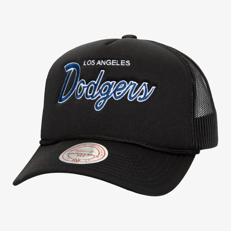 Mitchell & Ness Men's MLB Script Trucker Dodgers Ball Caps sold by Zulily