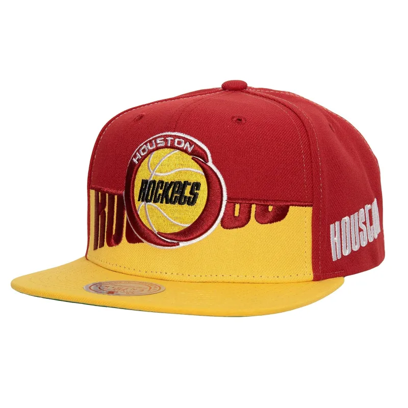 Mitchell & Ness Men's NBA Half N Half Snapback Hwc Rockets Snapback Caps made by Mitchell & Ness