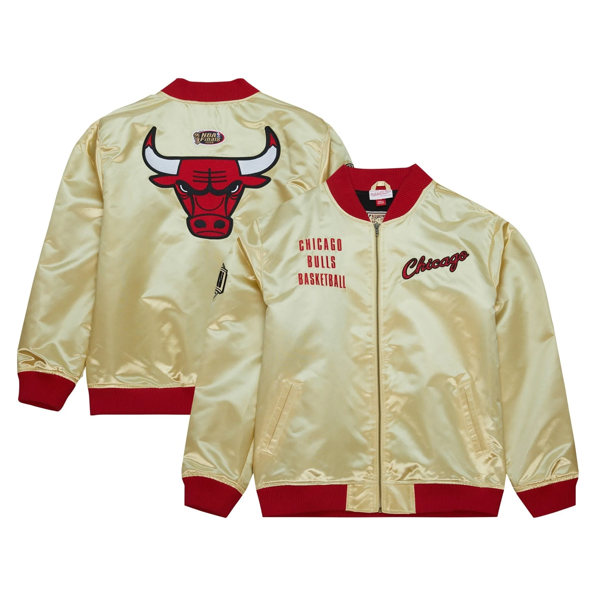 Mitchell & Ness Men's Team Og 2.0 Lightweight Satin Jacket Vintage Logo Bulls Jackets sold by Zulily