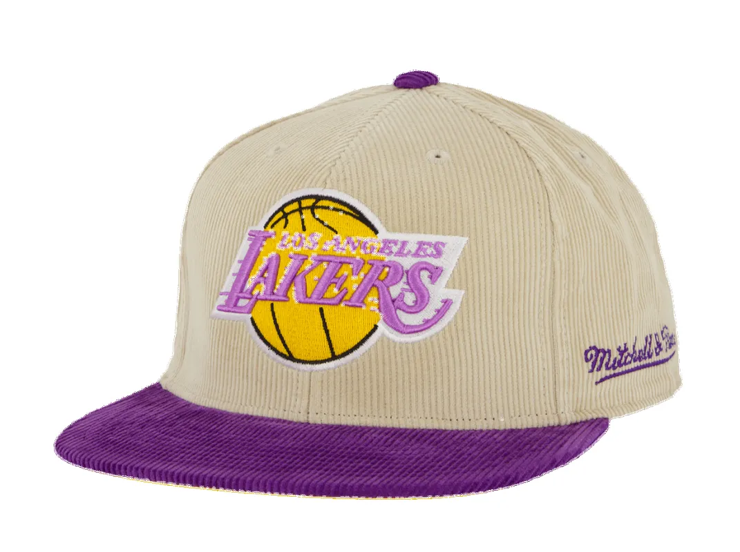 Mitchell & Ness Men's NBA 2 Tone Team Cord Fitted Hwc Lakers Fitted Caps made by Mitchell & Ness