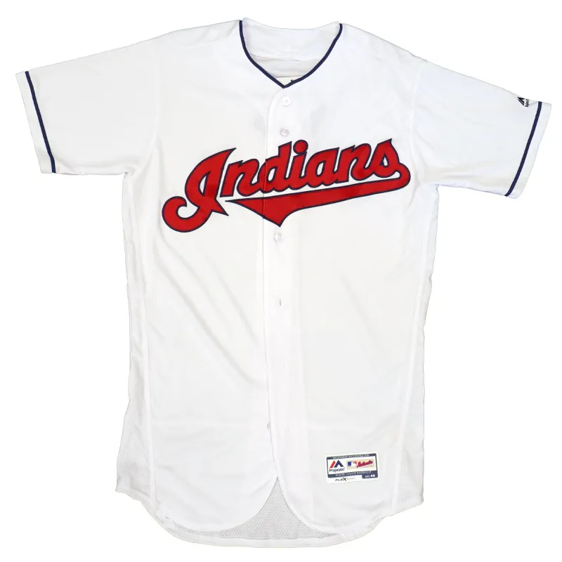 Majestic Men's MLB Cleveland Indians Authentic On Field Flex Base Jersey White sold by Zulily