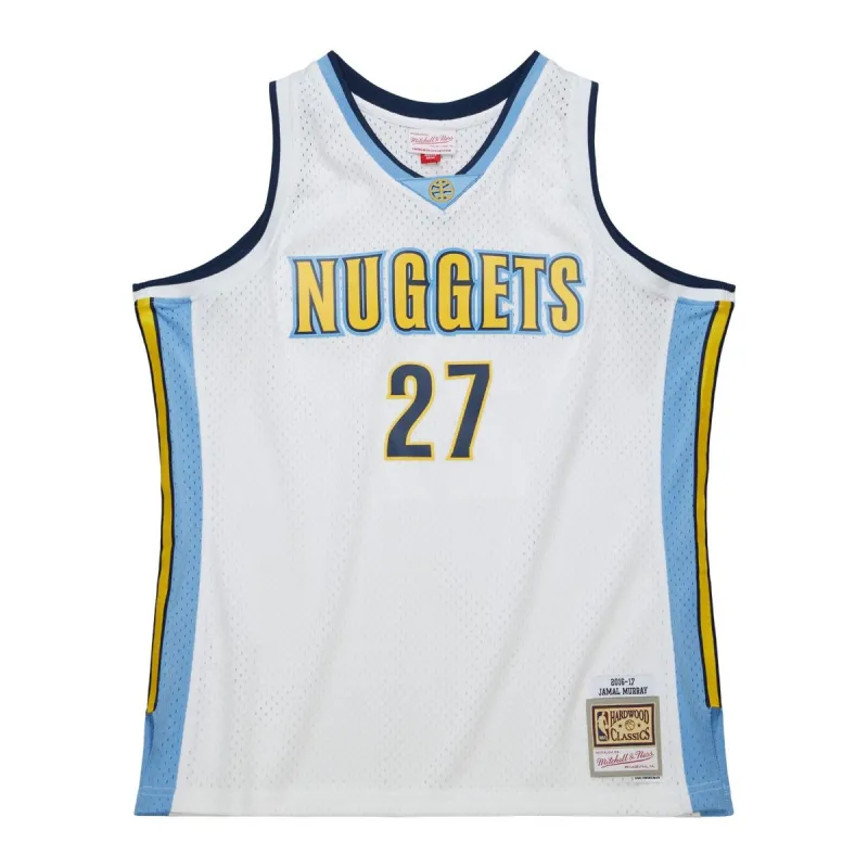 Mitchell & Ness Men's White Jersey Nuggets 2016 Jamal Murray Jerseys made by Mitchell & Ness