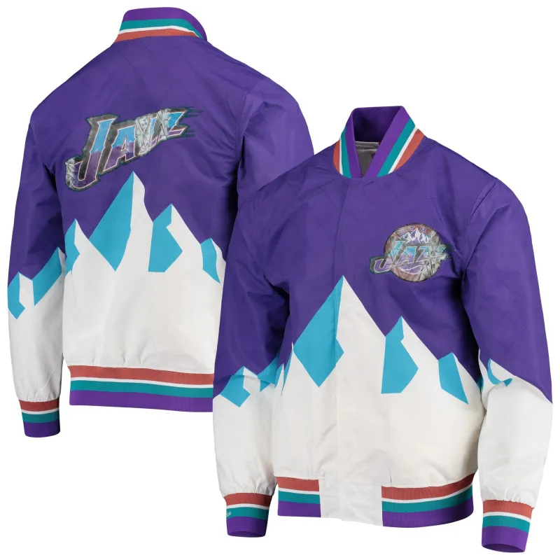 Mitchell & Ness Men's 75Th Anniversary Warm Up Jacket Jazz Jackets made by Mitchell & Ness