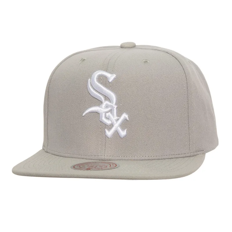 Mitchell & Ness Men's MLB Evergreen Grey White Snapback White Sox Snapback Caps sold by Zulily