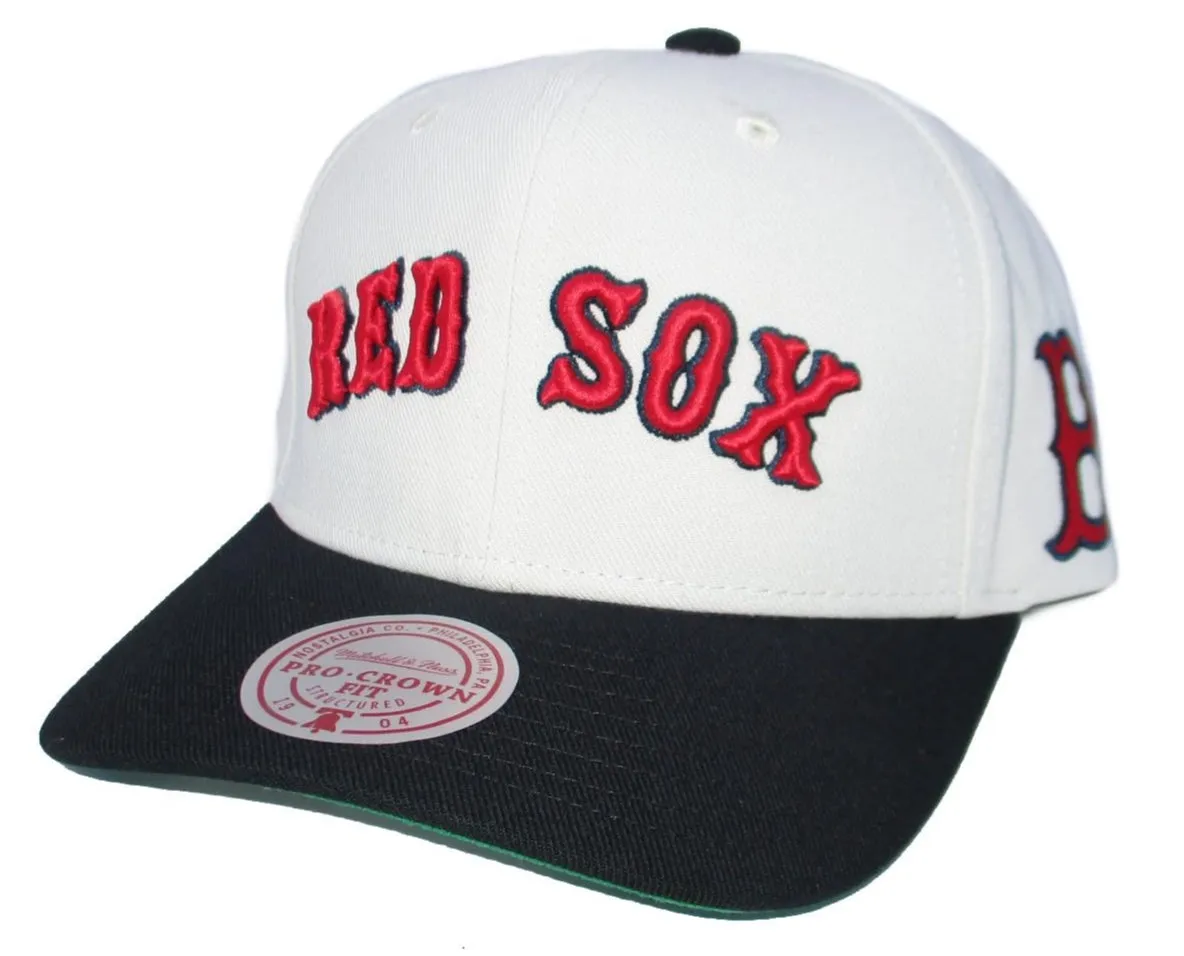Mitchell & Ness Men's MLB Off Word Pro Snapback Red Sox Snapback Caps sold by Zulily