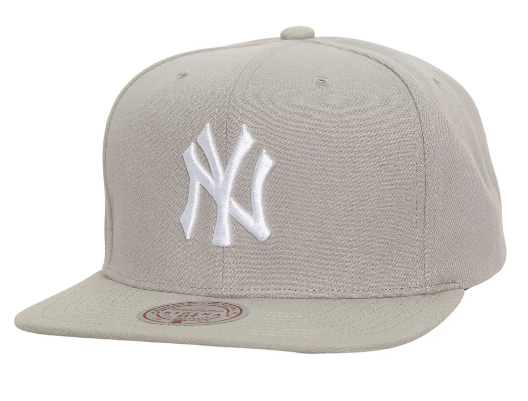 Mitchell & Ness Men's MLB Evergreen Grey White Snapback Yankees Snapback Caps sold by Zulily