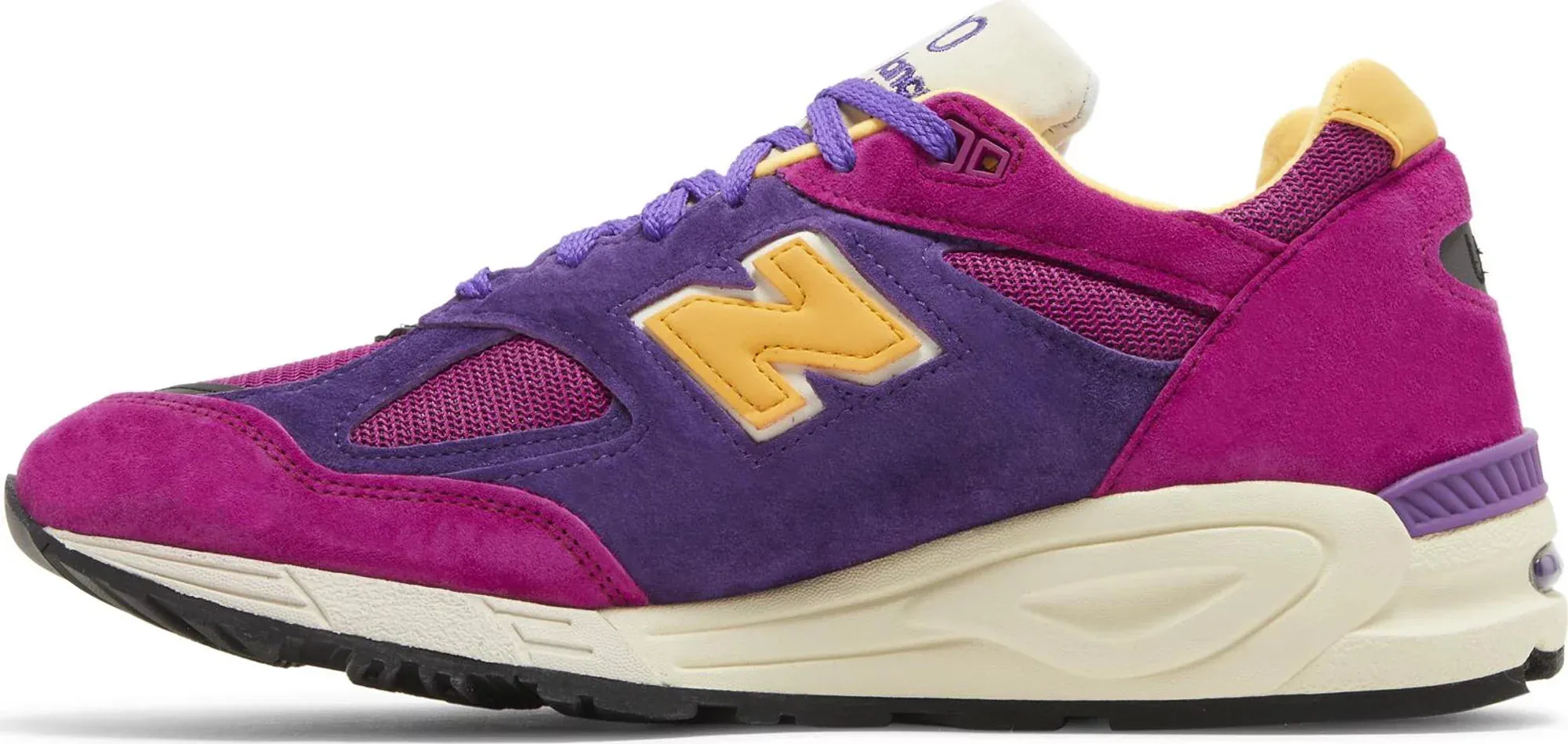 New Balance Men's 990V2 'Miusa Teddy Santis Purple Yellow' Sneakers sold by Zulily product image thumbnail 3