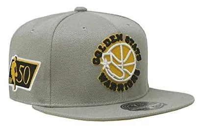 Mitchell & Ness Men's NBA Sunny Gray Fitted Hwc Warriors Fitted Caps sold by Zulily