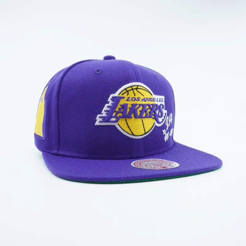 Mitchell & Ness Men's NBA La Lakers Jersey Love Snapback Snapback Caps made by Mitchell & Ness
