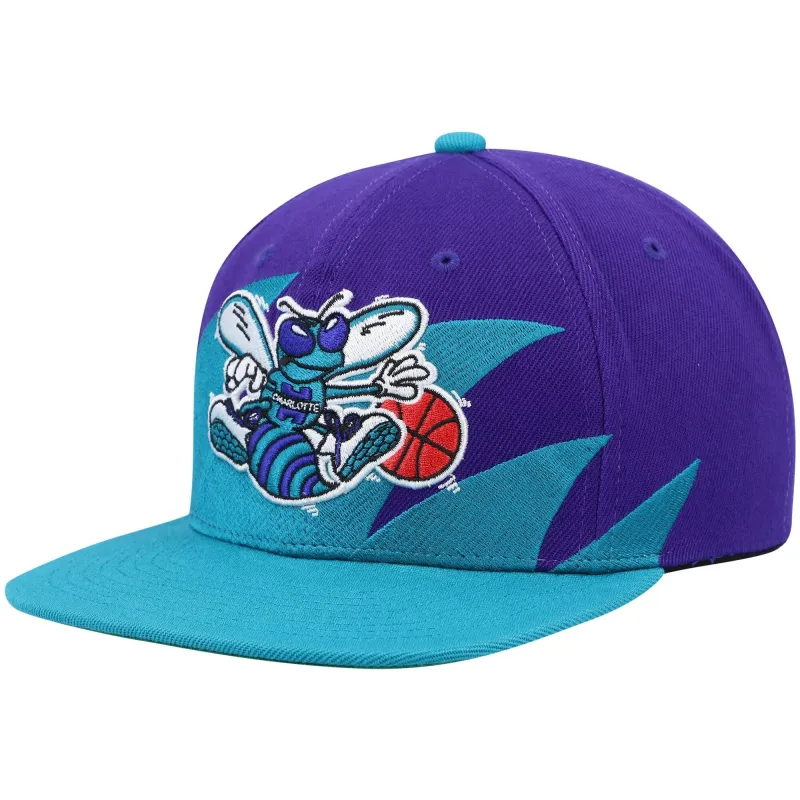Mitchell & Ness Men's NBA Charlotte Hornets Sharktooth Snapback made by Mitchell & Ness