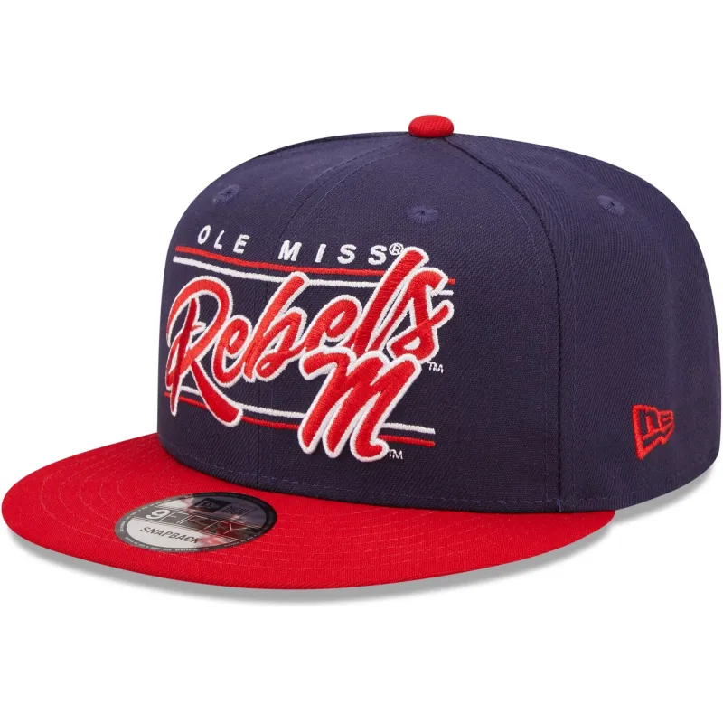 New Era Men's Ncaa 950 Team Script Snapback Hats - Ole Miss made by New Era