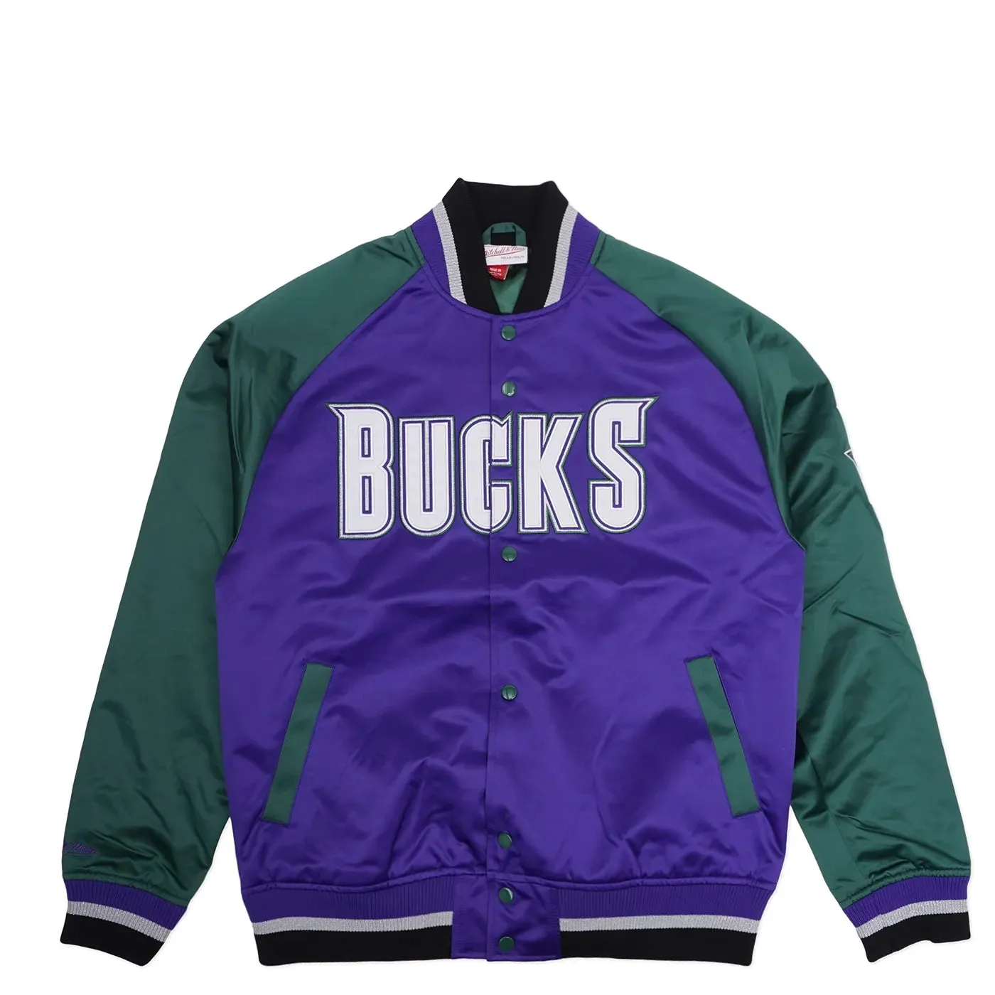 Mitchell & Ness Men's Playmaker Lightweight Satin Jacket Vintage Logo Bucks sold by Zulily