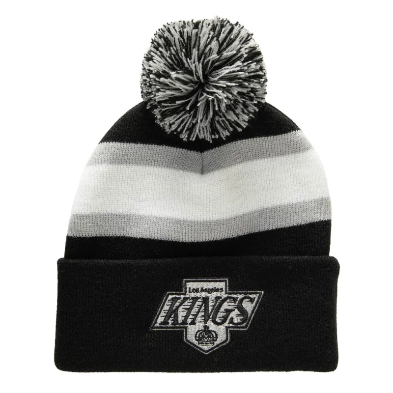 Mitchell & Ness Men's NHL Stripe Pom Knit Kings Knit Hat sold by Zulily