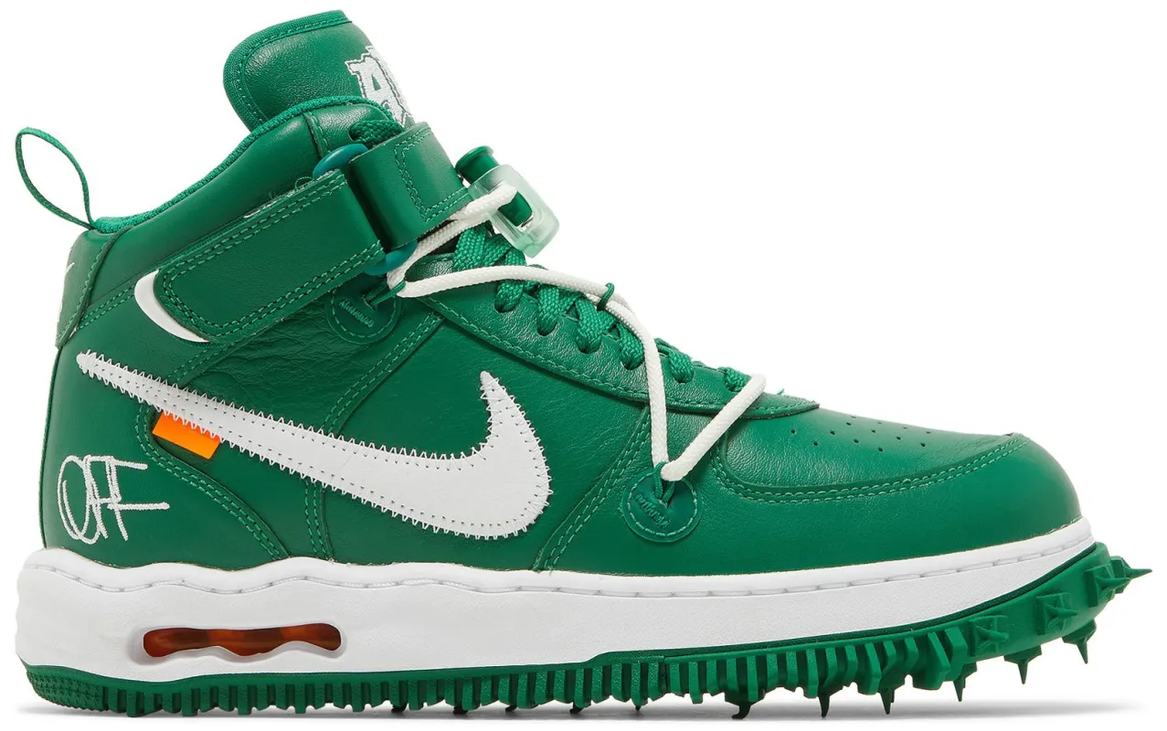 Nike Men's Air Force 1 Mid 'Off-White Pine Green' Sneakers sold by Zulily