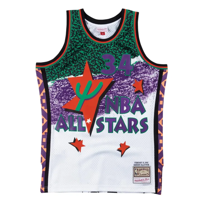 Mitchell & Ness Men's NBA Sublimated Swingman Jersey Allstar West 95 Olajuwon Jerseys made by Mitchell & Ness