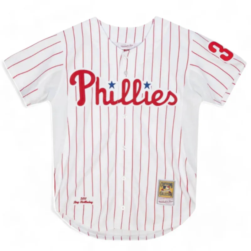 Mitchell & Ness Men's MLB Authentic Jersey Phillies 2010 Roy Halladay Jerseys made by Mitchell & Ness