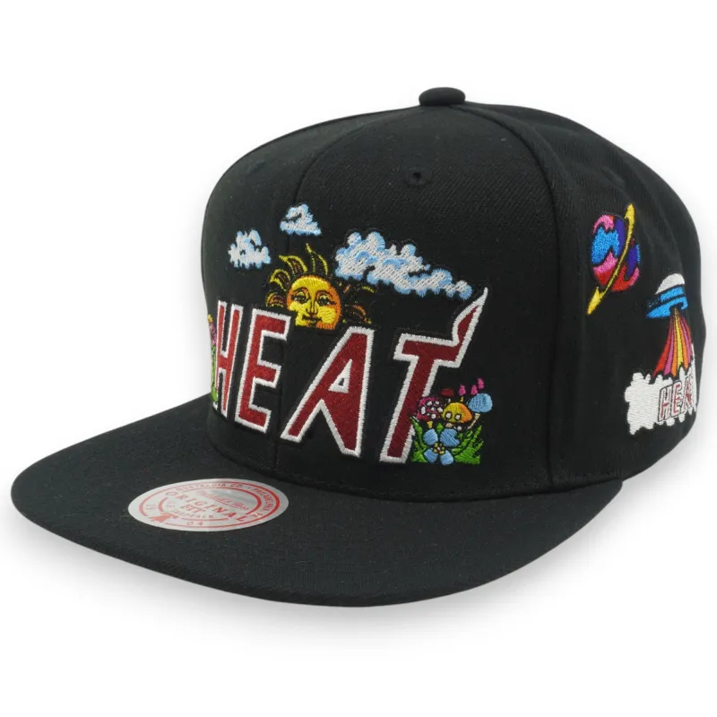Mitchell & Ness Men's NBA Psychedelic Snapback Hwc Heat Snapback Caps sold by Zulily