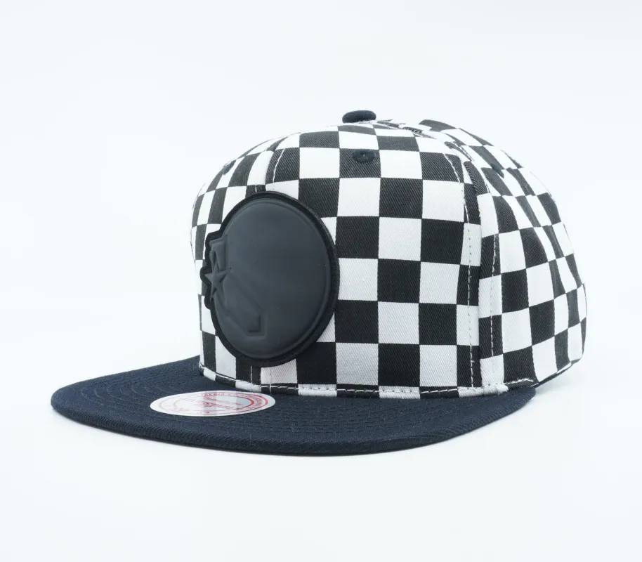 Mitchell & Ness Men's NBA Golden State Warriors Checked B&W Crow Snapback sold by Zulily