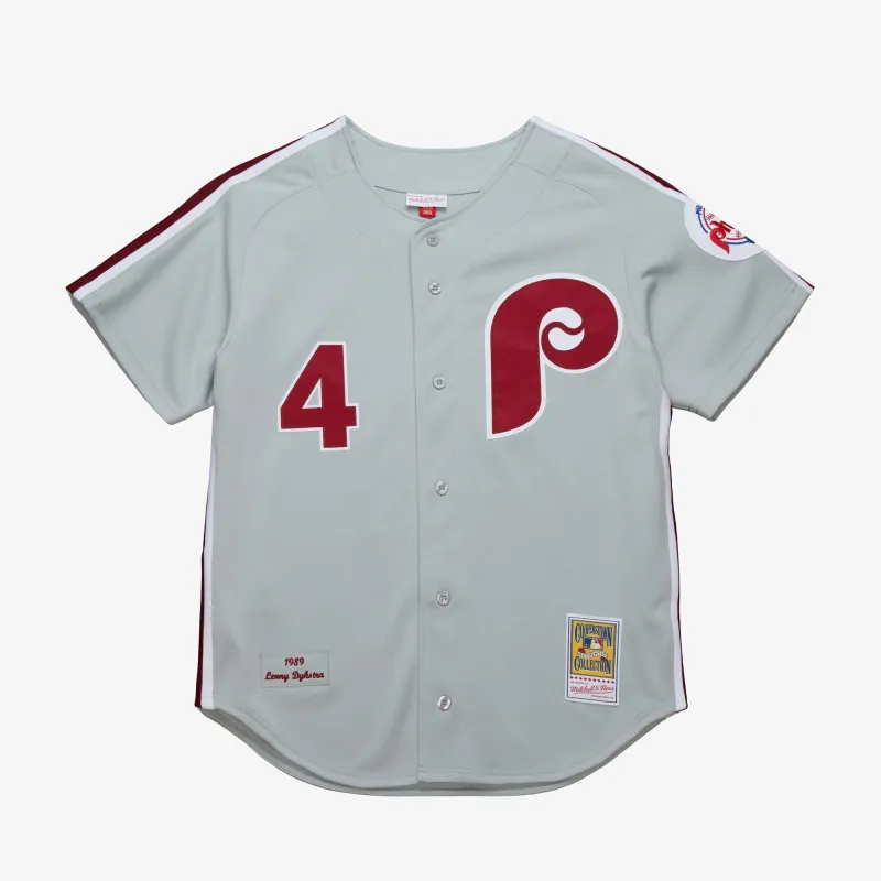 Mitchell & Ness Men's MLB Dark Jersey Phillies 1989 Lenny Dykstra Jerseys made by Mitchell & Ness