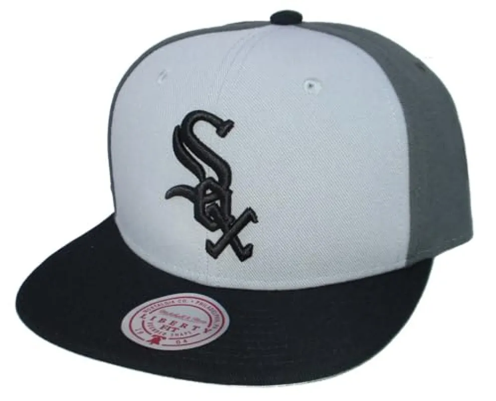 Mitchell & Ness Men's MLB Triple Play Liberty Snapback White Sox Snapback Caps sold by Zulily