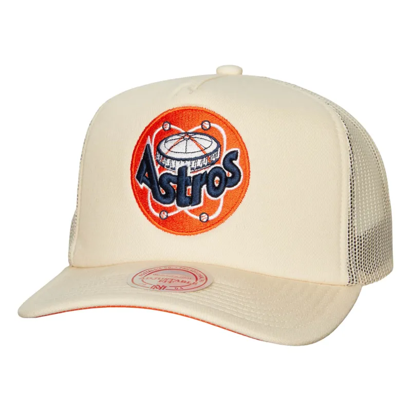 Mitchell & Ness Men's MLB Houston Astros Evergreen Trucker Snapback made by Mitchell & Ness