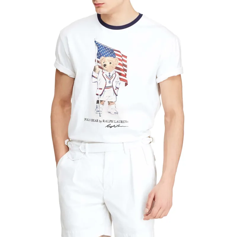Polo Ralph Lauren Men's Classic-Fit Polo Bear Flag T-Shirt T-Shirts made by Polo by Ralph Lauren