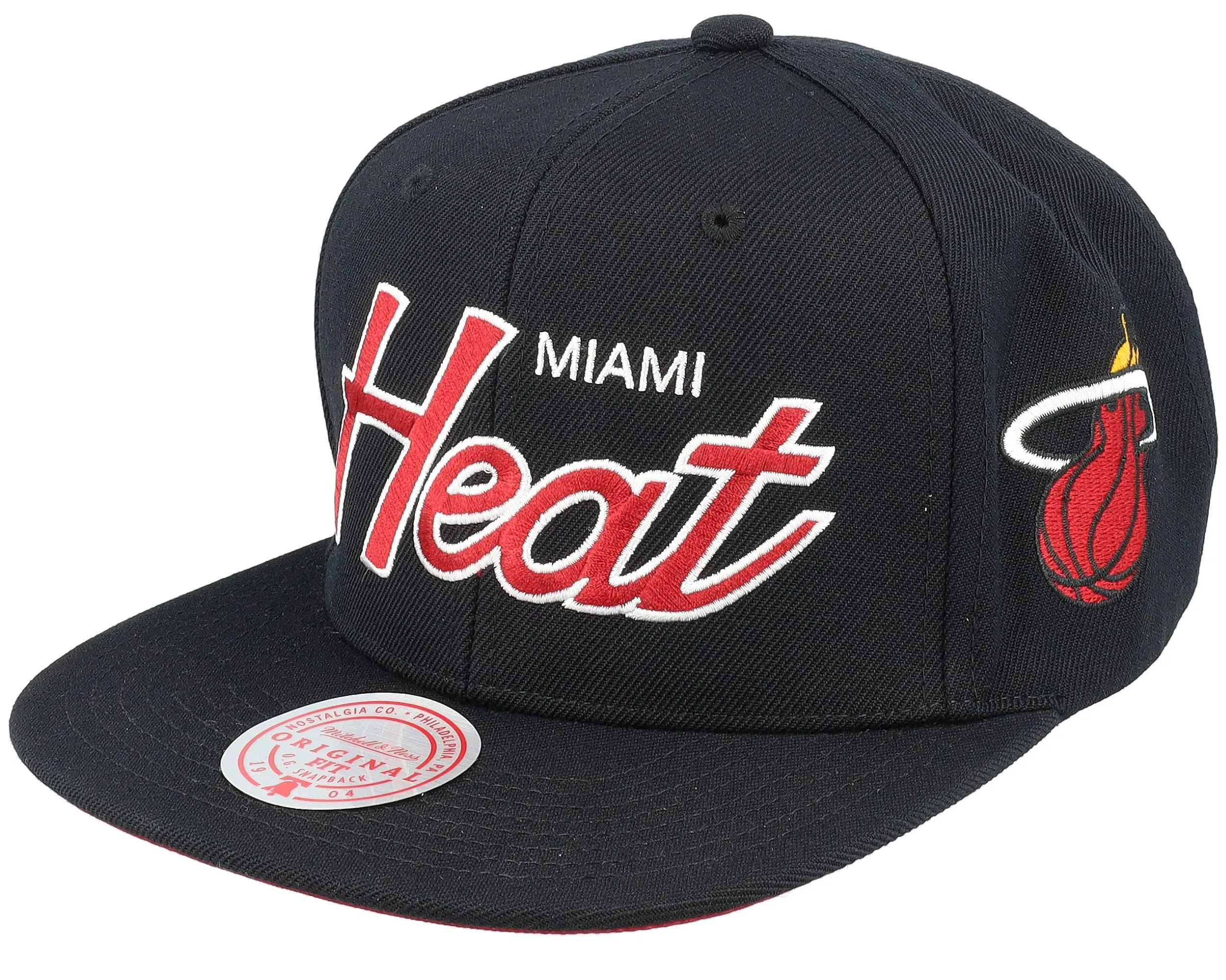 Mitchell & Ness Men's NBA Team Script 2.0 Snapback Heat Snapback Caps sold by Zulily