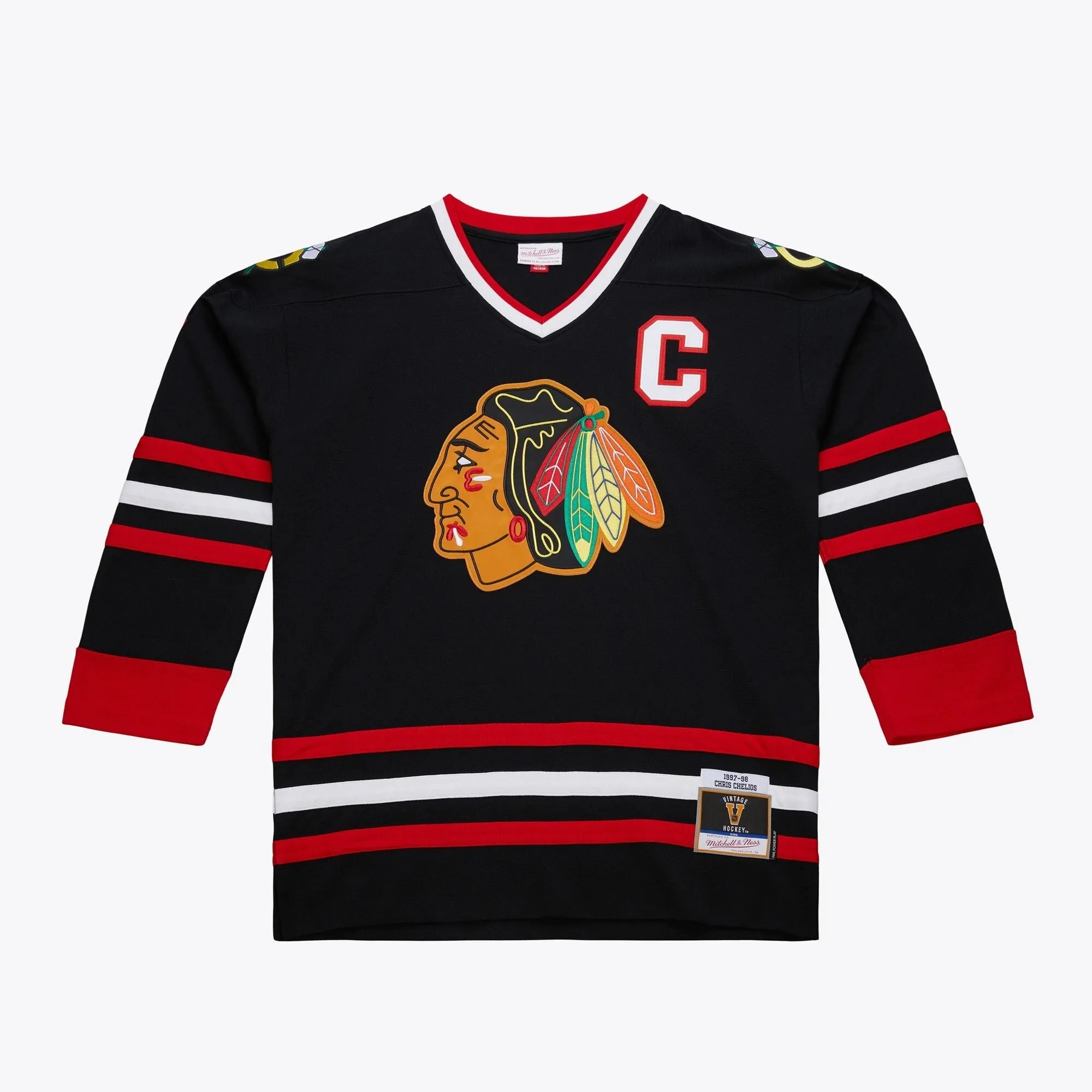 Mitchell & Ness Men's NHL Dark Alternate Jersey Blackhawks 1997 Chris Chelios Jerseys sold by Zulily