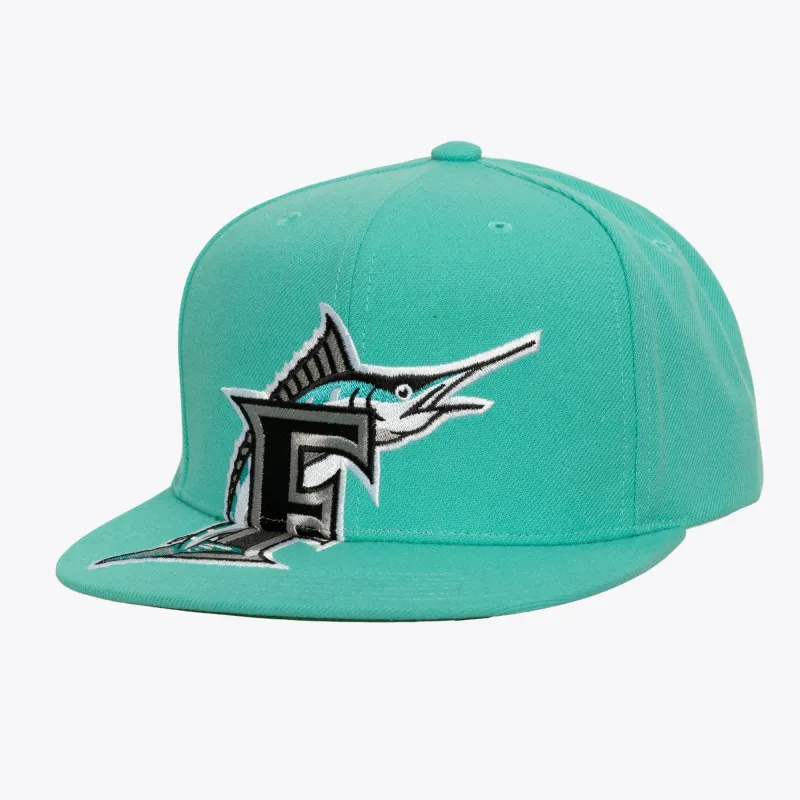 Mitchell & Ness Men's MLB Xl Logo Snapback Coop Marlins Snapback Caps sold by Zulily