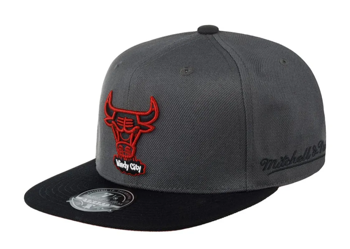 Mitchell & Ness Men's NBA Born And Bred Fitted Hwc Bulls Fitted Caps sold by Zulily