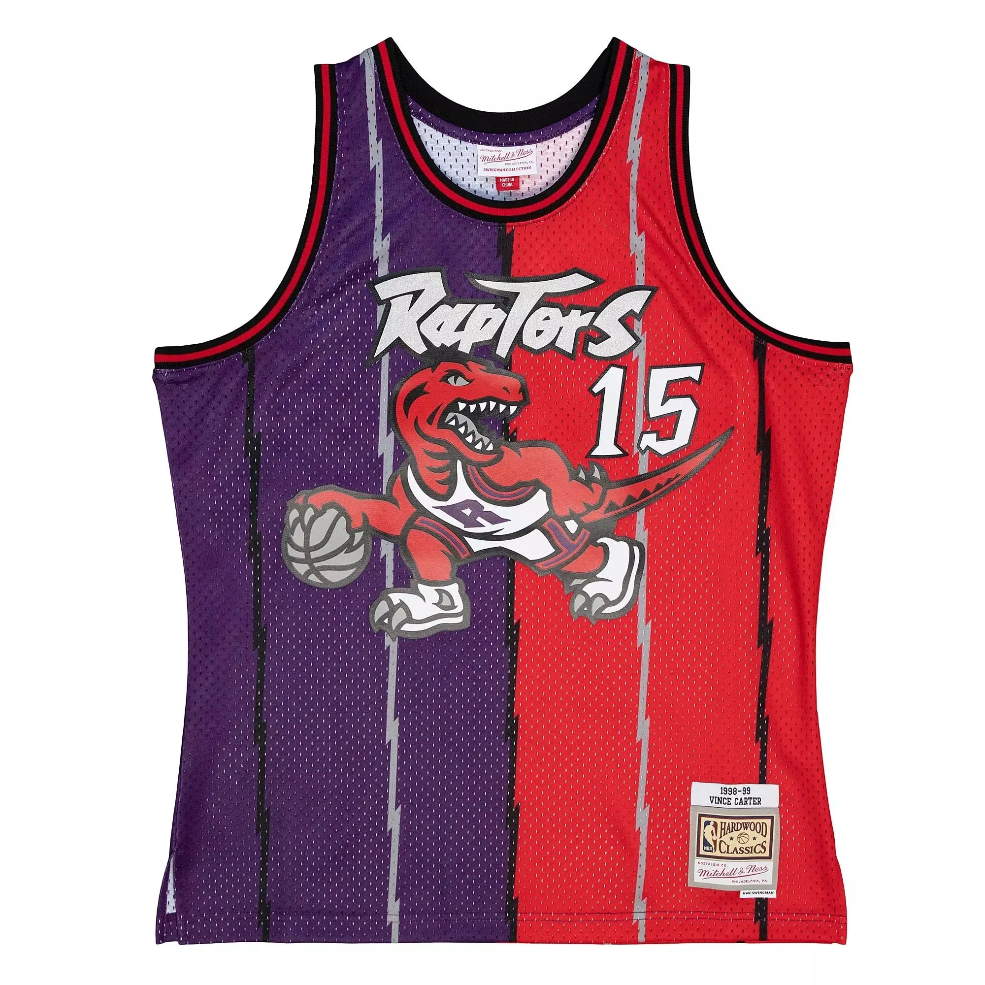 Mitchell & Ness NBA Split Swingman Jersey Toronto Raptors 1998 Vince Carter sold by Zulily