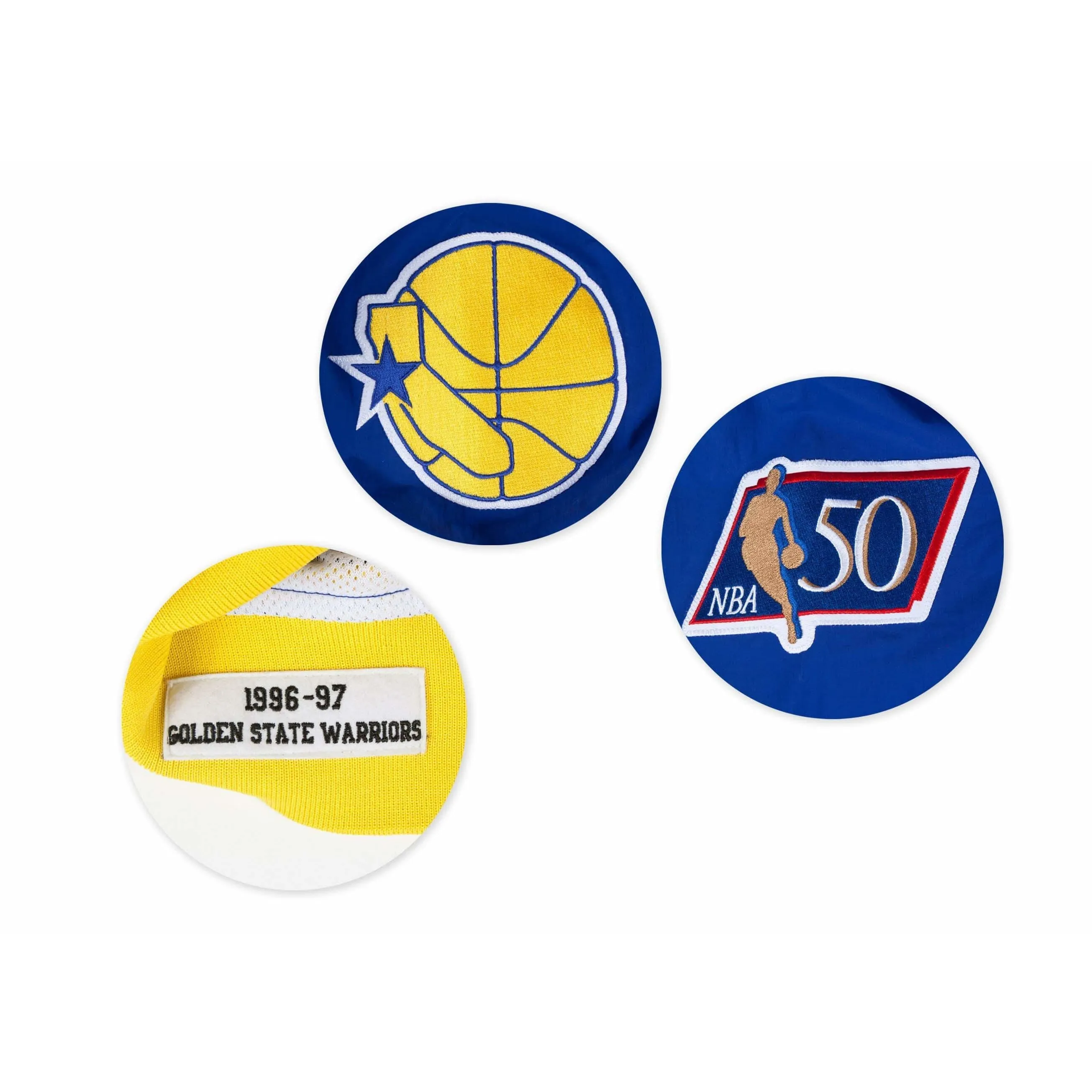 Mitchell & Ness Men's NBA 1996-97 Authentic Away Warm Up Jacket Golden State Warriors sold by Zulily product image thumbnail 3