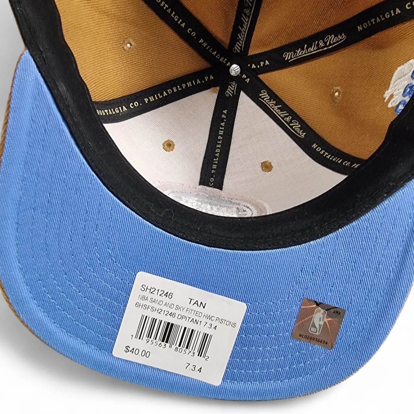 Mitchell & Ness Men's NBA Sand And Sky Fitted Hwc Pistons Fitted Caps sold by Zulily product image thumbnail 5