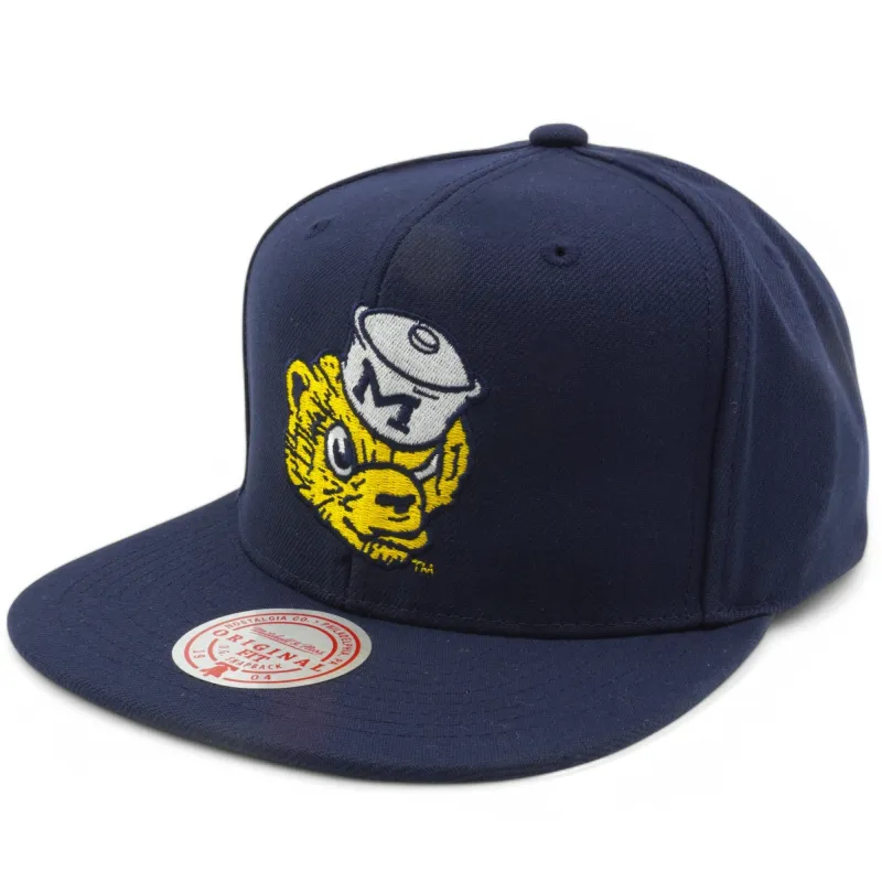 Mitchell & Ness Men's Ncaa Team Ground Snapback Michigan Snapback Caps sold by Zulily