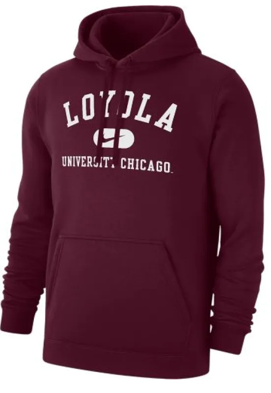 Nike Men's Loyola University Chicago Hooded Pullover Sweatshirt made by Nike