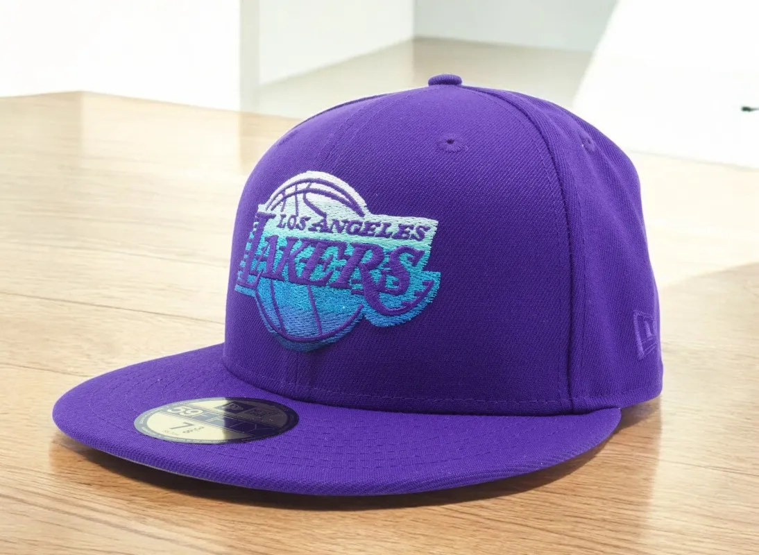 New Era Men's NBA La Lakers 5950 Gradient Otc Fitted Hats made by New Era