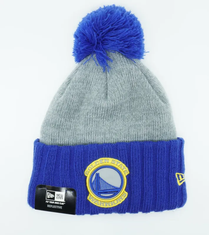 New Era Men's NBA Golden State Warriors Flected Frost Beanie Hats made by New Era