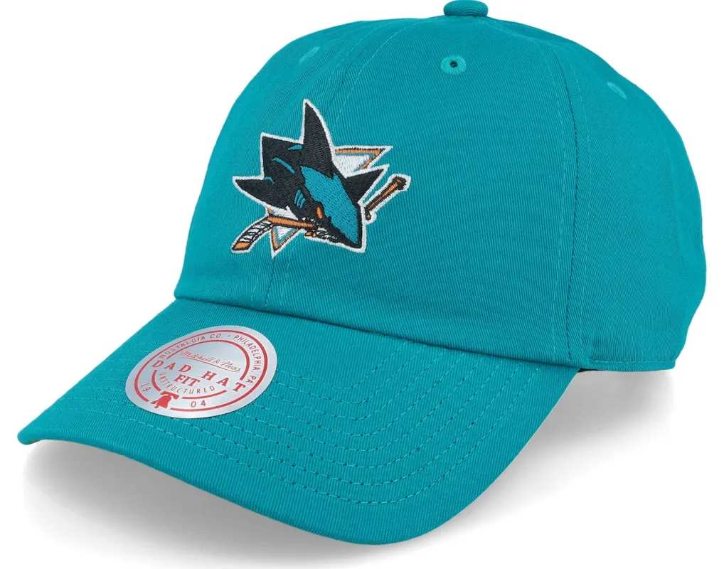 Mitchell & Ness Men's NHL Team Ground 2.0 Dad Strapback Sharks Hats sold by Zulily