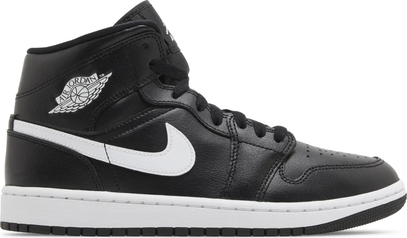 Air Jordan Women's Retro 1 Mid 'Black White' Sneakers sold by Zulily