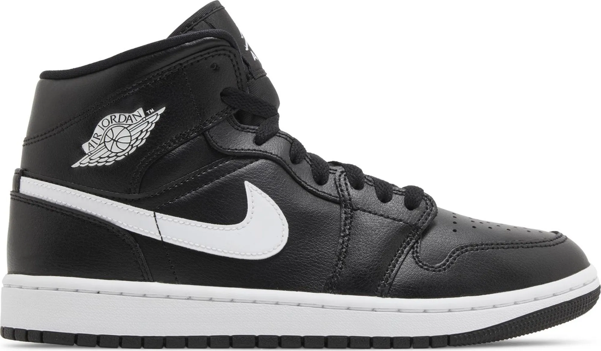 Air Jordan Women's Retro 1 Mid 'Black White' Sneakers sold by Zulily